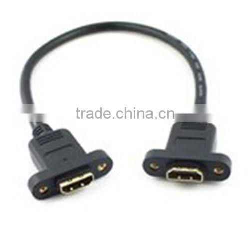 24k gold plated HDMIA female to HDMIA female with screw cable 15cm 1080p