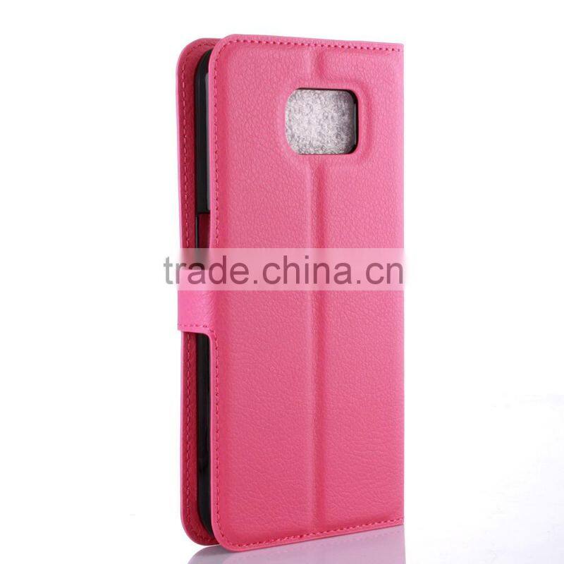 Hot Selling Ultra Thin Lichee PU Leather Case Wallet Folio Flip Cover for Samsung GALAXY S7 edge