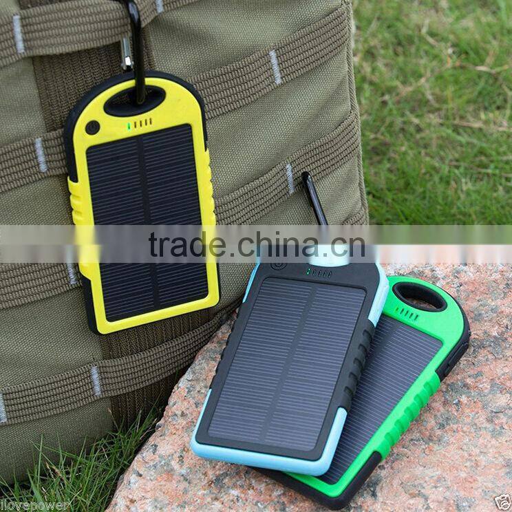 5000mah waterproof outdoor use power bank solar