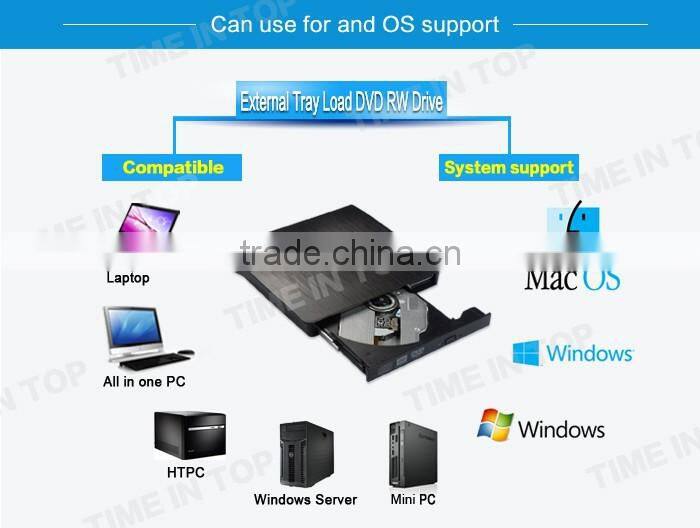 Portable Plastic External USB3.0 DVD RW Drive(Black case)