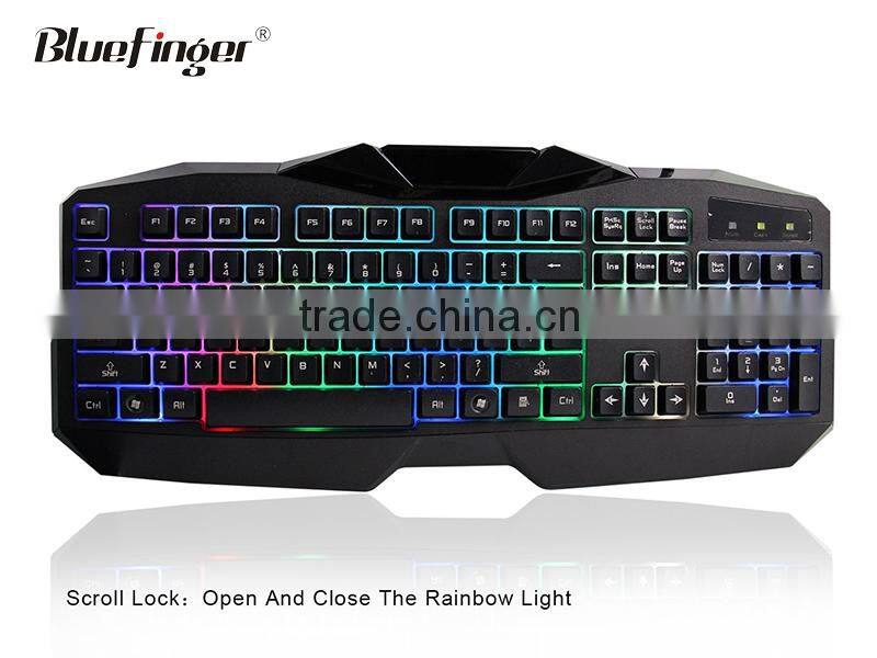 Fashional Rainbow backlit Wired Keyboard and Mouse Combo Set for laptop desktop