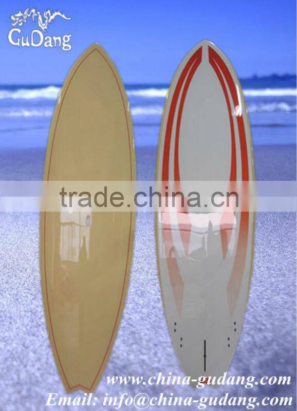 Bamboo design fiberglass Stand up paddle board EPS sup board