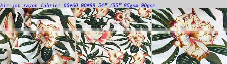 make to order printing rayon fabric, 60*60 90*88 85gsm 54/55" weave viscose fabric/printed viscose fabric