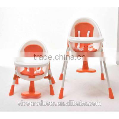 EN14988 safey simple baby folding plastic baby high low chair