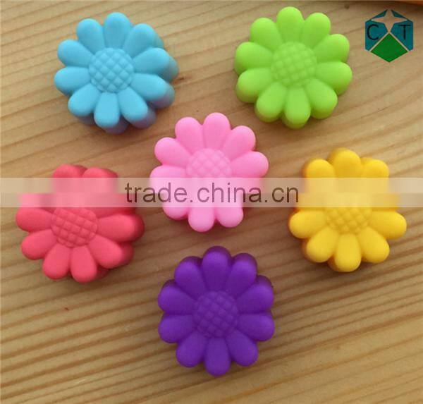 CTBED-QH-692 Flowers Silicone Muffin Cups Handmade Soap Molds Biscuit Chocolate Ice Cake Baking Mold Cake Pan