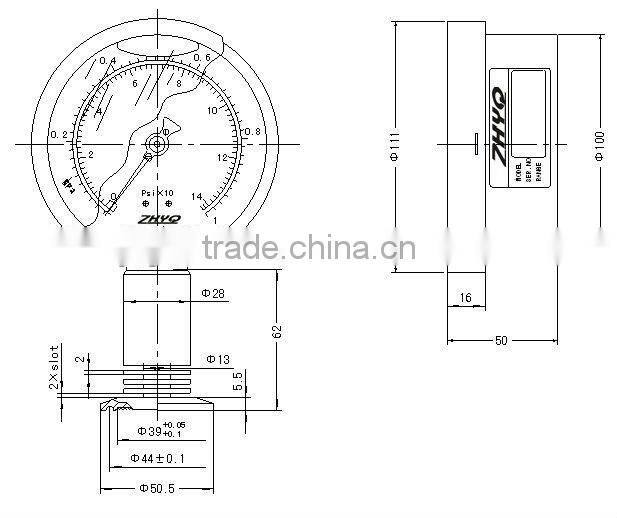Bourdon tube homogenizer pressure gauge