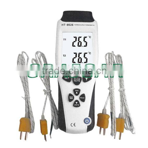 Four channels contact Thermocouple thermometer HT-8626 Sensors measuring temperature