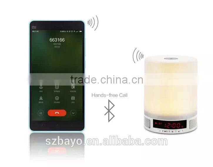 2016 New Arrival Romantic Lighting Bluetooth Speaker with Smart Alarm Clock