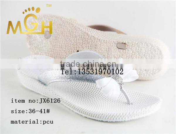 2015 new design pcu ladies slipper