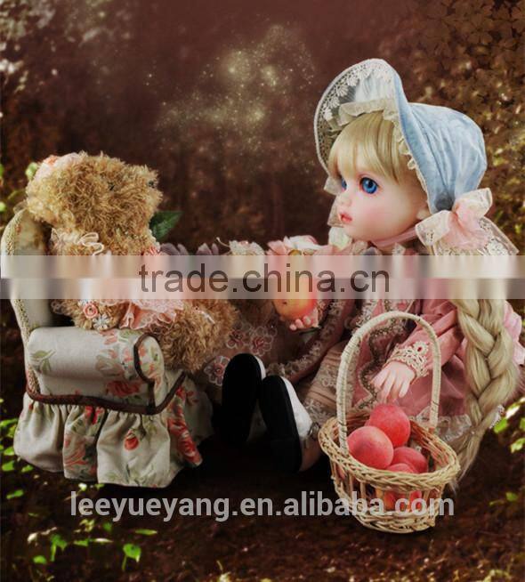 Hot selling long blonde braid wavy doll wigs for 1/3 BJD dolls