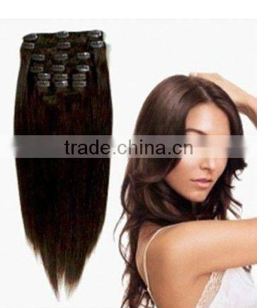 20 inches machine made silk straight clip in hair extension