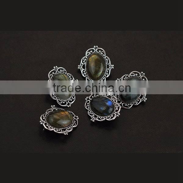 925 sterling sliver vintage style antiqued silver oval labradorite brooch fashion women brooch jewelry 6530012