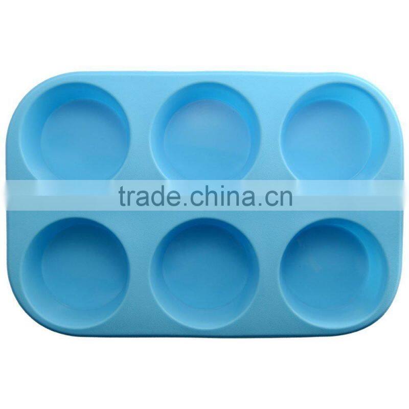 Moulds 6CAV Muffin Pudding Cup Cake Pastry Soap Wax Silicone Muffin Pan