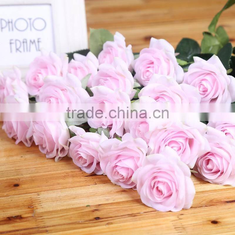 53cm good quality artificial orange rose for valentine's day
