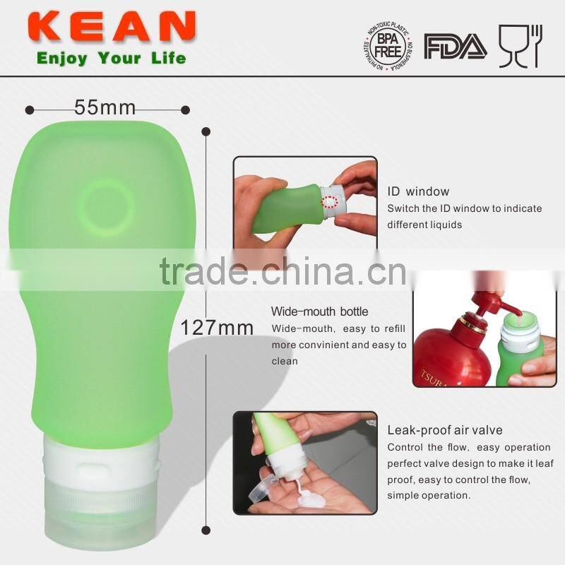 Silicone Travel Tube Carry on The Plane 89ml Portable Soft Silicone Travel Bottles Set BFA Free FDA