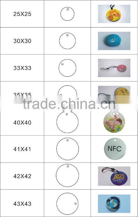 Hot Sales 13.56MHz Round Epoxy NFC Tag with 1k Memory