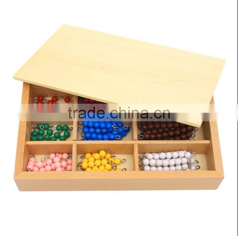 High quality wooden montessori mathematics toy checker board colorful beads