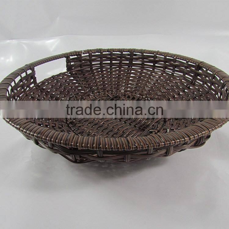 S&D High quality material supermarket display basket/woven basket fruit vegetable display rack