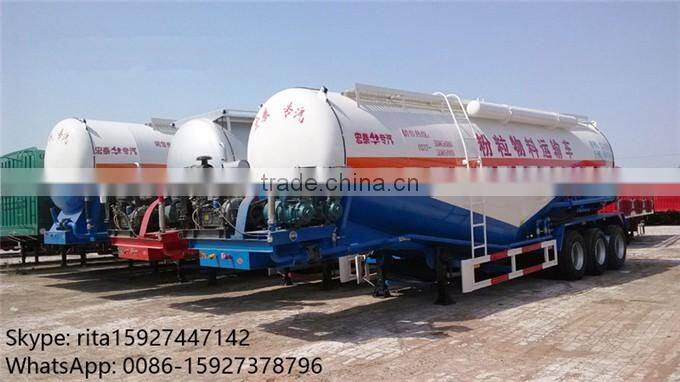 3 Axles Cement Powder Semi Trailer 45m3 Bulk Cement Tanker Trailer