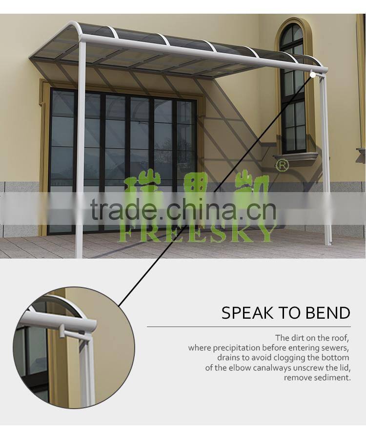 outdoor easy fixed solid polycarbonate gazebo shed for balcony terrace