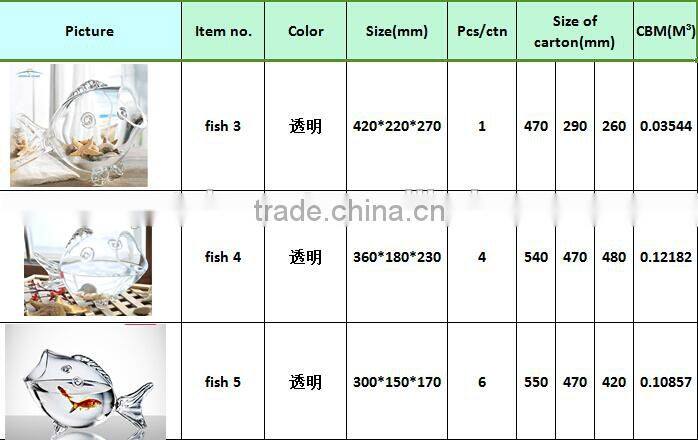 small fish shape glass terrarium,elegant glass fish tank price promotion for sale