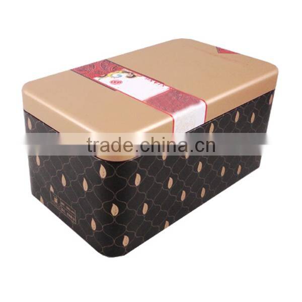 rectangular luxury metal tin box