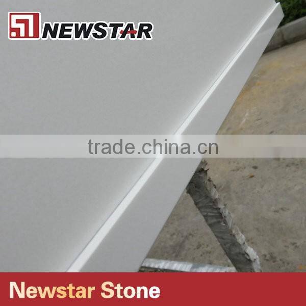 Newstar hotel project pearl white Quartz stone vanity top
