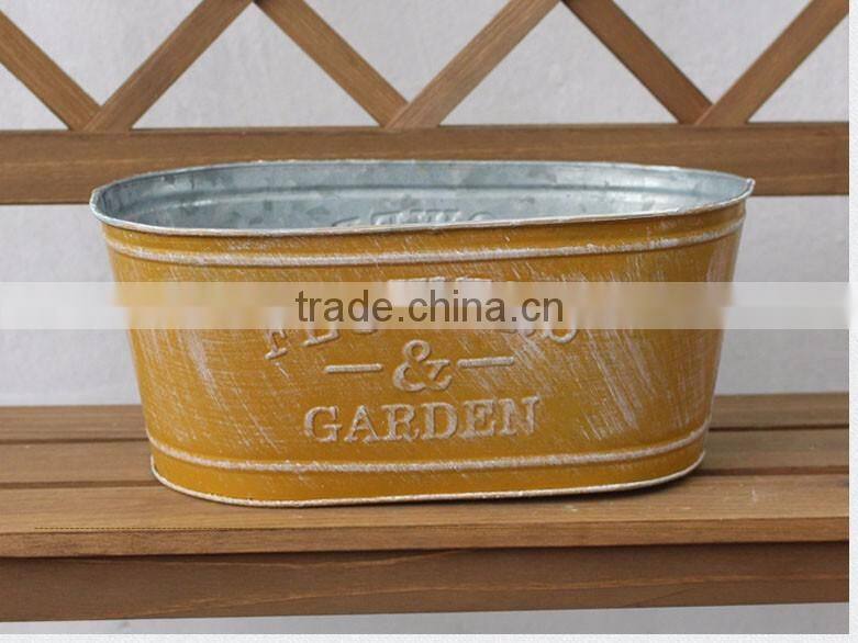 cheap shabby indoor oval shape balcony flower pots for succulent plants