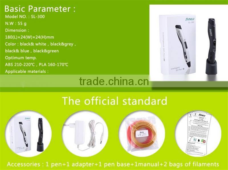2016 Hotsale Factory price PLA filament 3d printing pen for children diy 3d drawing pen