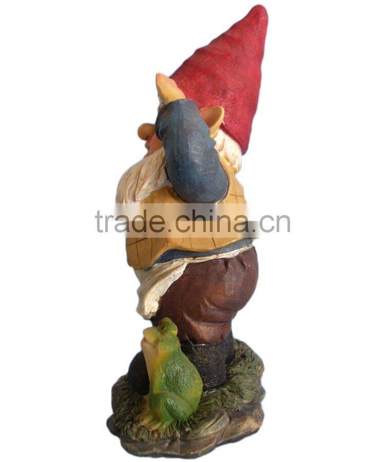 Popular cute resin elf with rabbit and frog garden statues