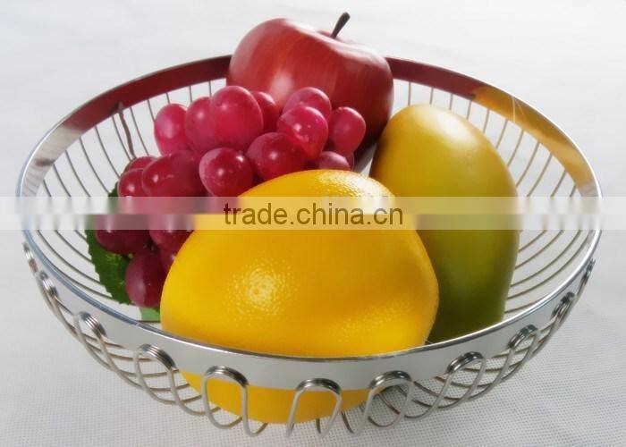 Hot Sale Round Shape Iron Wire Bread Basket Fruit Basket Chrome