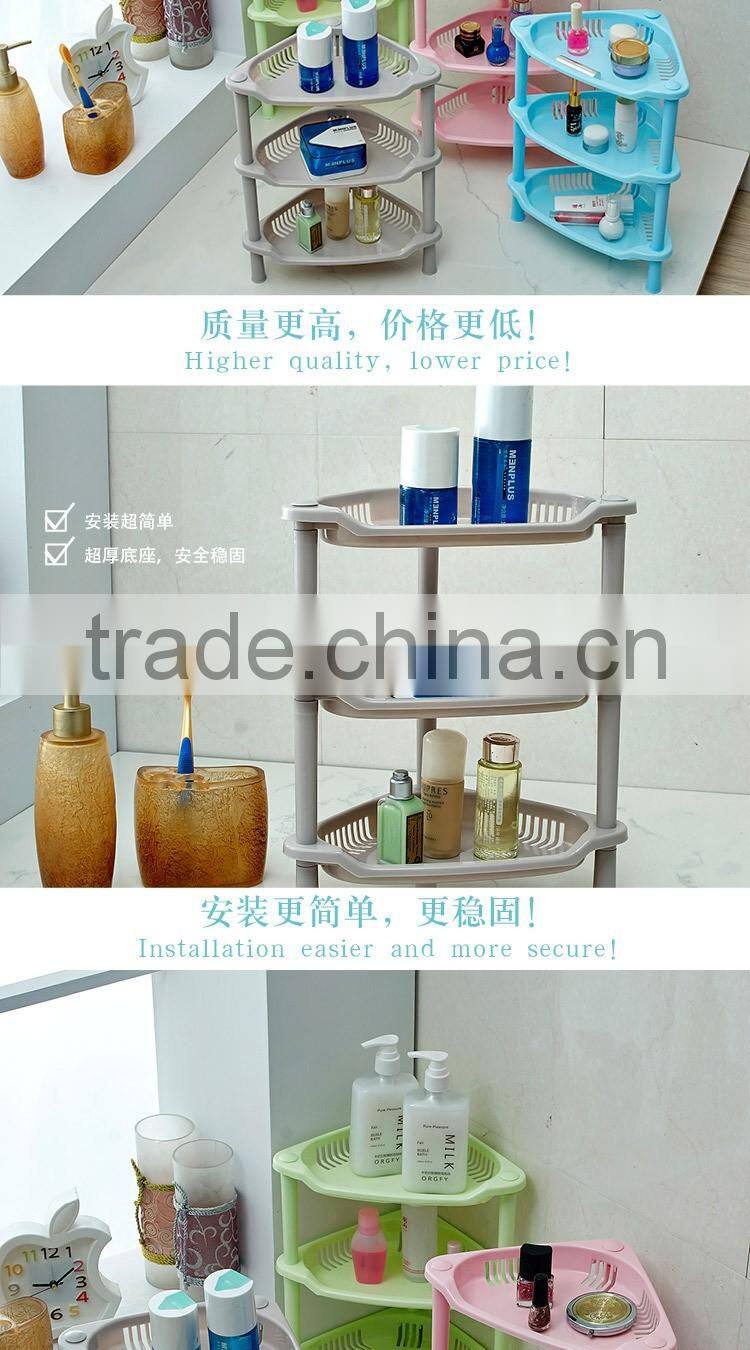N504 3 Tiers Homeware Diaplay Plastic Storage Holder Bathroom Corner Rack Household Accessories