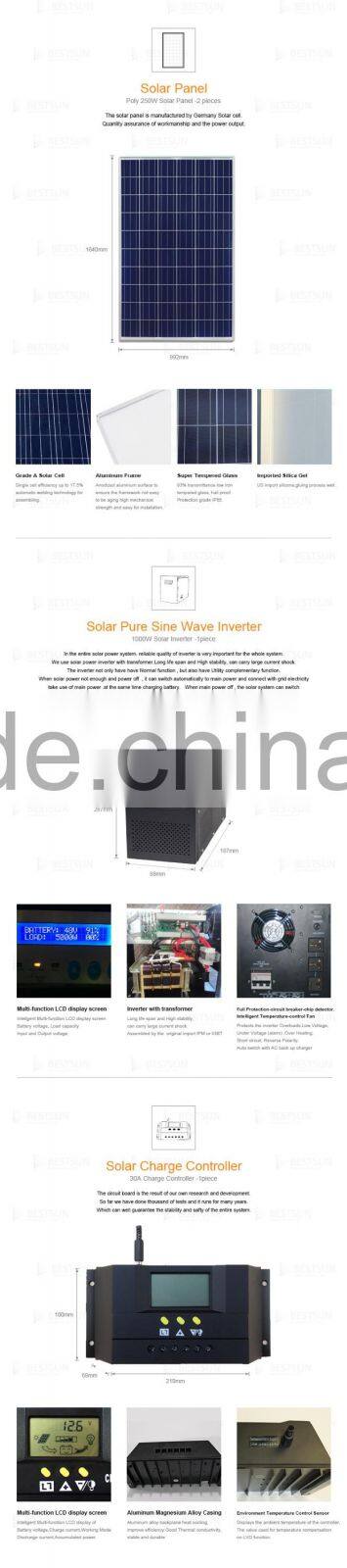 BESTSUN BFS-1000W design a solar system 20kw off grid solar system 5kva solar generator 5kw solar power system