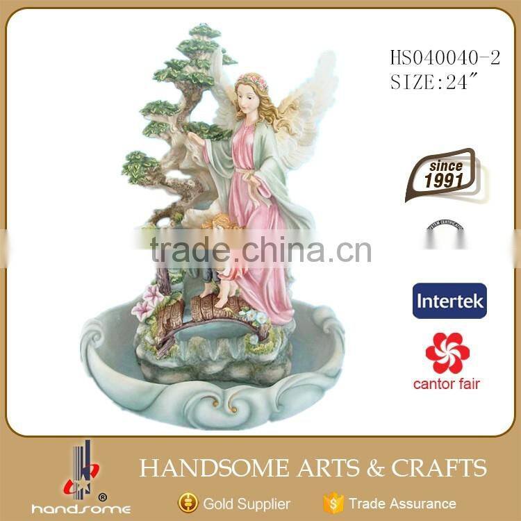 24 Inch Resin Colorful Fairy Garden Indoor Water Fountain