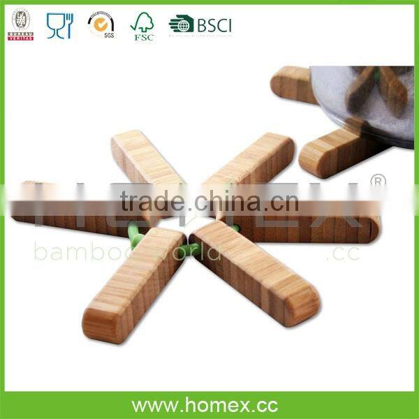 Bamboo and Silicone Trivet/New Bamboo Coaster/Homex_FSC/BSCI Factory