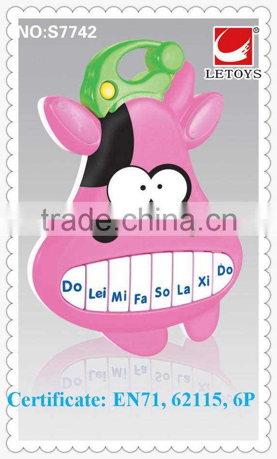 2015 hot sale electronic educational musical instrument lovely cow shape keyboard for kids/keyboard learning machine toys
