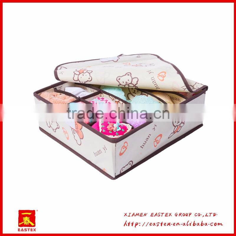 High quality non-woven 9 grid socks/bra/briefs storage Box