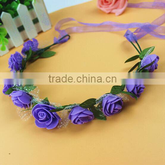 High Quality Bohemian Style Floral Flower Rose Party Wedding Hair Head Wreaths