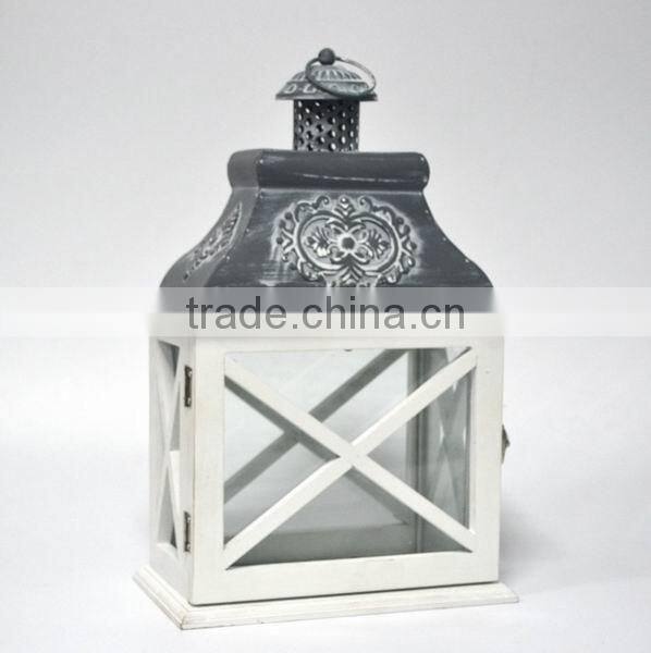 Wooden lantern for garden decoration