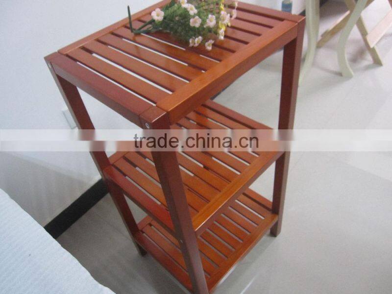 Wholesale wooden two layers wooden garden flower shelf