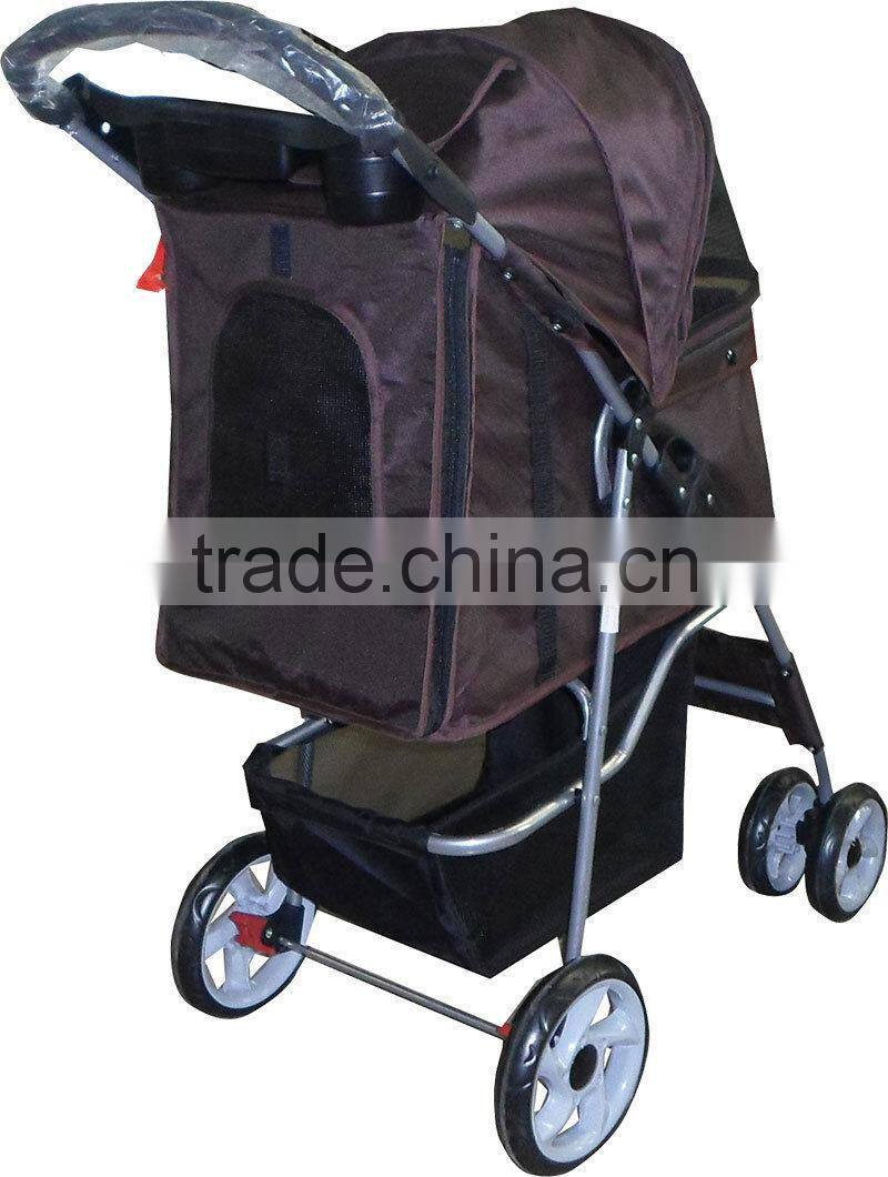 Foldable pet stroller. Pet Travel Stroller Pushchair Pram Jogger Buggy Swivel Wheels. H0116
