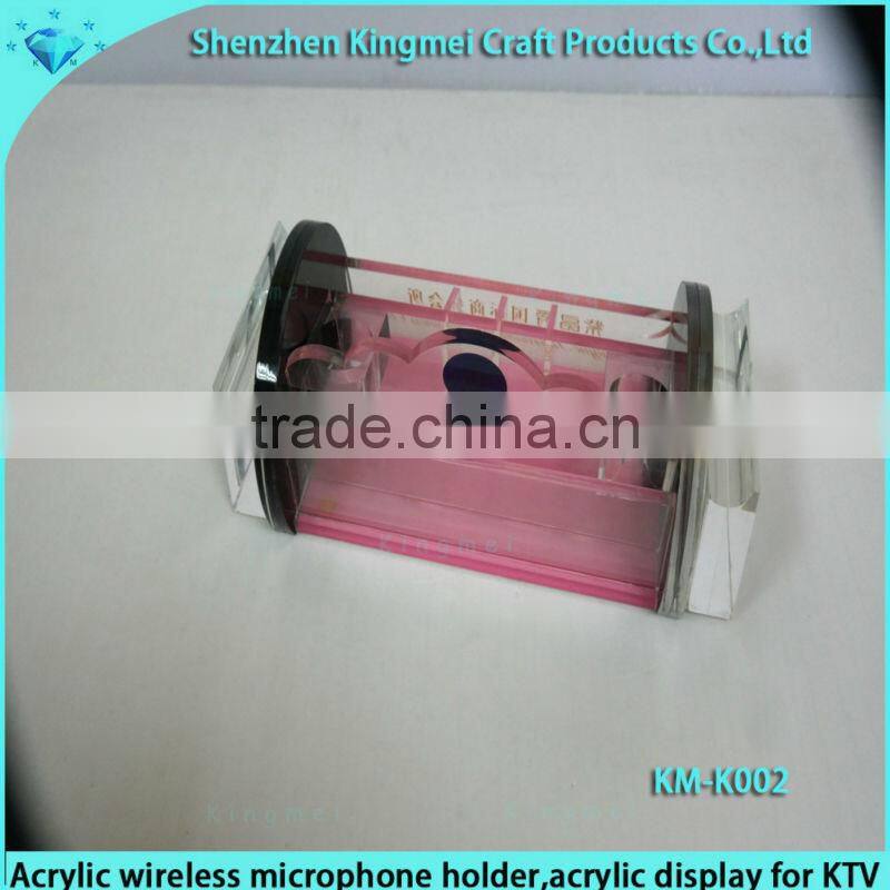 Acrylic wireless microphone holder for KTV