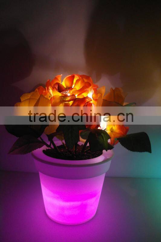RBG color changing plastic PE LED flower pot home/garden decorations