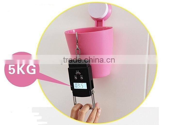 Vacuum suction cup bathroom and kitchen plastic shelf/holder/storage bucket