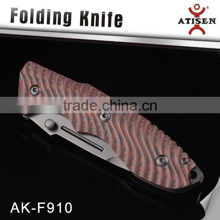 4.5" Blade Camping Folding Knife G10 Handle Outdoor Survival Knife