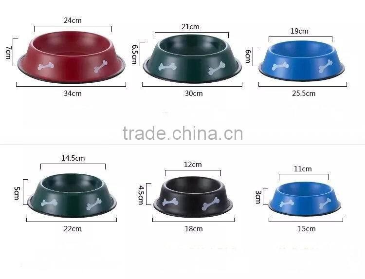 Hot selling cheap price color printed stainless steel pet bowl with high quality/stainless steel dog bowl