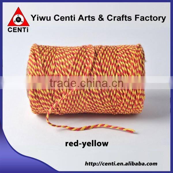 Factory sale red and violet double coloured original cotton bakers twine