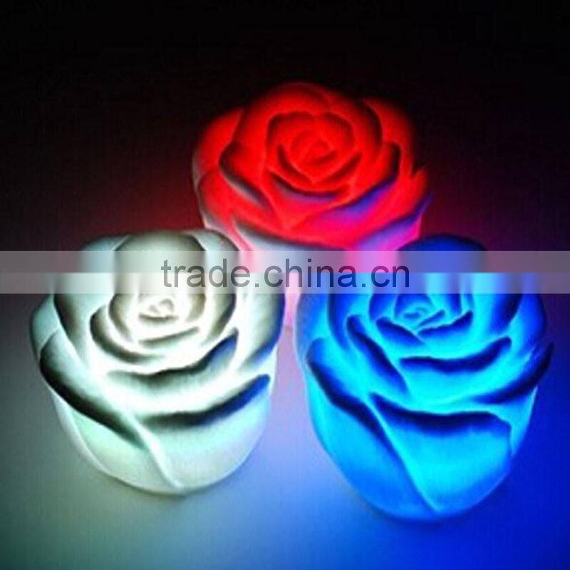 Wedding Decoration Party Lamp Mini Fancy Changing LED Rose Flower Romantic Candle Light