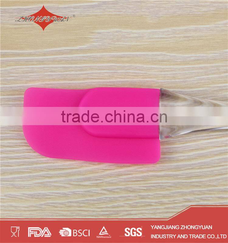 baking supplies silicone bowl scraper with plastic handle