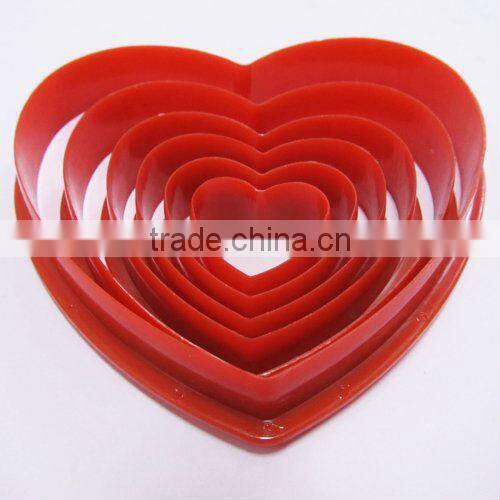 6pcs set cake decoration heart silicone cake cutter mold